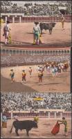 Bikaviadal - 3 db régi képeslap / bullfighting - 3 postcards