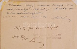 1945 Győr, illetőségi bizonyítványt kérő lap 20 db 10 pengős és 10 db 30 pengős illetékbélyeggel