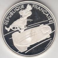 Franciaország 1990. 100Fr Ag "Téli olimpia - bob" T:PP
France 1990. 100 Francs Ag "Wi...