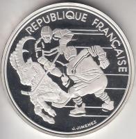 Franciaország 1991. 100Fr Ag "Téli olimpia - jégkorong" T:PP
France 1991. 100 Francs Ag &q...