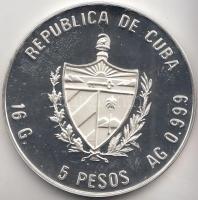 Kuba 1989. 5P Ag "XXV. Nyári Olimpia - ökölvívás T:PP Cuba 1989. 5 Peso Ag "1992 Barcelona - 25th Summer Olympics - boxing" C:PP