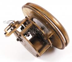 Art deco asztali irattartó órával, kezelt fa, réz szegélyekkel, óra nem működik, 37×28 cm