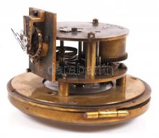 Art deco asztali irattartó órával, kezelt fa, réz szegélyekkel, óra nem működik, 37×28 cm