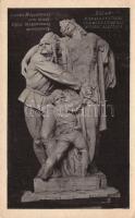 Budapest V. Szabadság tér, irredenta szoborsorozat, Észak; a Pesti Hírlap ingyen kibocsátott levelezőlapja