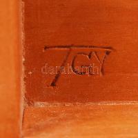 TGy monogramos "Alkaoida Tiszavasvári" feliratos díszes fa doboz, 11×20 cm