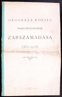 1903 Orosháza község összes pénztárainak zárszámadása. Nagyméretű füzet