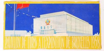 1958 A brüsszeli világkiállítás alkalmából kiadott gyufás-skatulyák (16 db normál, 1 nagy) díszdoboz...