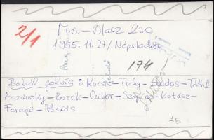 1955 Aranycsapat csoportképe a magyar-olasz (2:0) meccs előtt 18x12 cm