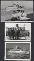 cca 1960-1970 Három balatoni hajó: Kossuth Lajos, Jókai és Ifjúgárda hajók, 11x7 és 8x13 cm.