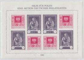 NSZK Lengyel- segély bélyegképeket ábrázoló kisív (kis törés)