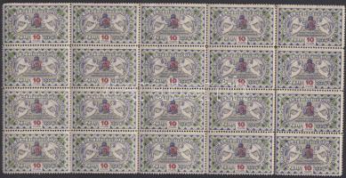I. Világháborús jótékonysági bélyeg 20-as tömb
