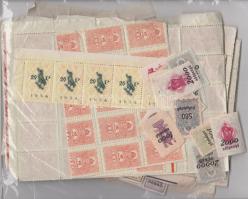 Több mint 1000 használatlan okmánybélyeg és számlailleték bélyeg a '30-as, '40-es évekből, főleg ívdarabokban