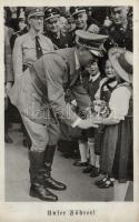 Adolf Hitler with girl, propaganda 'Tag der Befreiung Philippsdorf, Ceskoslovensko' So.Stpl (EK)