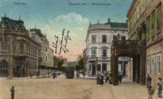 Sopron, Erzsébet utca, villamos (EK)