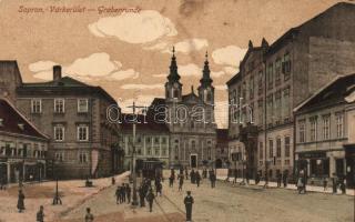 Sopron, Várkerület, templom, üzletek