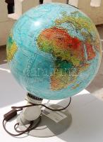 Világítós földgömb, szélességi és hosszúsági fokok beállíthatóságával