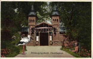 Hévízgyógyfürdő, fürdőbejárat, gólya (Rb)