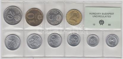 1988. 2f-20Ft 10db klf érmés forgalmi sor fóliatokban T:1