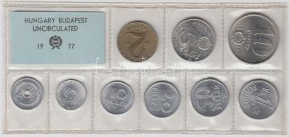 1977. 2f-10Ft 9db klf érmés forgalmi sor fóliatokban T:1