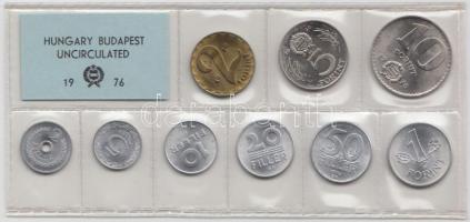 1976. 2f-10Ft 9db klf érmés forgalmi sor fóliatokban T:1