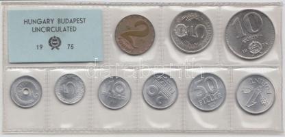 1975. 2f-10Ft 9db klf érmés forgalmi sor fóliatokban T:1