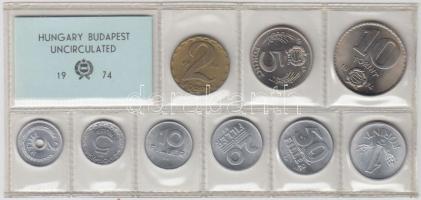 1974. 2f-10Ft 9db klf érmés forgalmi sor fóliatokban T:1