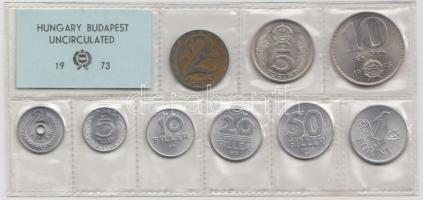 1973. 2f-10Ft 9db klf érmés forgalmi sor fóliatokban T:1