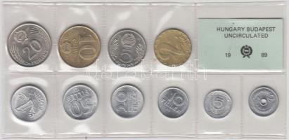 1989. 2f-20Ft 10db klf érmés forgalmi sor fóliatokban T:1