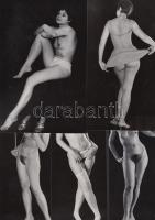 cca 1960-1970 Vetkőzés művészete 9 db finoman erotikus képben elbeszélve, 17x12 és 18x7 cm közötti képméretek.