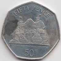 Gibraltár 2009. 50p T:PP Gibraltar 2009. 50 pence "Capture of Gibraltar 1704" C:PP