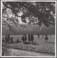 cca 1930-1940 Reich Péter Cornel: Hűvösvölgyi nagyrét, vintage fotóművészeti alkotás, jelzetlen, a szerző hagyatékából, 17x17 cm.