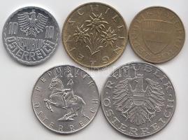 Ausztria 1975-1997. 10Gr + 50Gr + 1Sch + 5Sch + 10Sch T:1,2
Austria 1975-1997. 10 Groschen + 50 Gros...