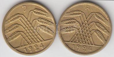 Német Birodalom/Weimari Köztársaság 1924A. 5Rpf + 1924J 5Rpf T:2
Germany/Weimar Republic 1924A. 5 Re...