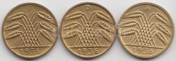 Német Birodalom/Weimari Köztársaság 1924A. 5Rpf + 1924D 5Rpf + 1924F 5Rpf T:2
Germany/Weimar Republi...