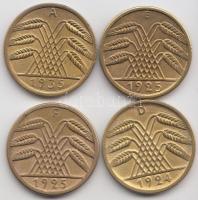 Német Birodalom/Weimari Köztársaság 1924D. 5Rpf + 1925E/F 5Rpf 2db + 1935A 5Rpf T:2
Germany/Weimar R...