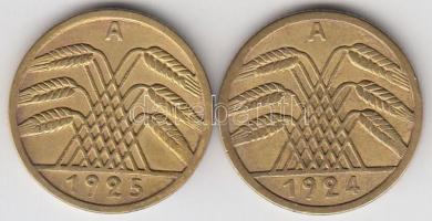 Német Birodalom/Weimari Köztársaság 1924A. 5Rpf + 1925A 5Rpf T:2
Germany/Weimar Republic 1924A 5 Ren...
