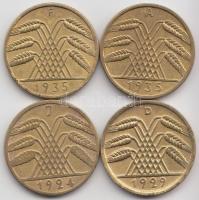 Német Birodalom/Weimari Köztársaság 1924J 10Rpf + 1929D 10Rpf + 1935A/F 10Rpf 2db T:2,2-
Germany/Wei...