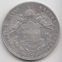 1868GYF 1Ft Ag "Angyalos Címer" T:2-/3 Adamo M15