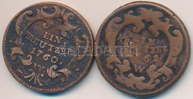 Ausztria/lengyel verdejel 1760-1762W 1Kr "I. Ferenc" (2x) T:2-,3
Austria/Polish mintmark 1...