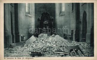 A harminc és feles jól dolgozott, Érdekes Újság kiadása / mortar, destroyed building, edition of the Hungarian "Interesting Newspaper"