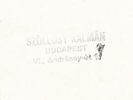 cca 1930-1940 Szőllősy Kálmán (1887-1976): Zenei áhítat; vintage portré, pecséttel jelzett, 12x17 cm