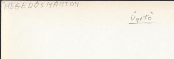 cca 1960-1970 Hegedűs Márton: Ügető, vintage fotóművészeti alkotás, feliratozva, 13x23 cm