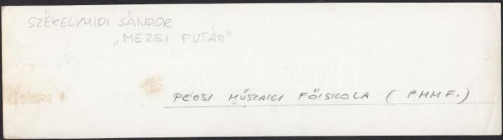 cca 1960-1970 Székelyhidi Sándor: Mezei futás, vintage fotóművészeti alkotás, feliratozva, 6x24 cm