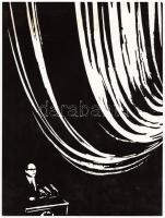 cca 1970-1980 Fodor Ferenc: A szónok, vintage fotóművészeti alkotás, pecséttel jelzett, 24x18.