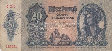 1941. 20P (2x) "PESTI HÍRLAP KÖNYVEK - BUDAPEST" pecsételéssel T:III