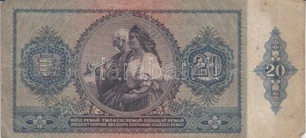 1941. 20P (2x) "PESTI HÍRLAP KÖNYVEK - BUDAPEST" pecsételéssel T:III