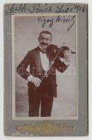 1906 Rácz László cigányprímás aláírt fotója / Gipsy musican photo 8x5 cm