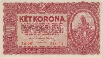 1920. 2K (10x) egymásutáni sorszámmal T:I-,II (hajtatlanok)