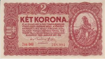 1920. 2K (10x) egymásutáni sorszámmal T:I-,II (hajtatlanok)