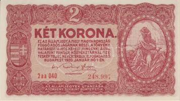 1920. 2K (10x) egymásutáni sorszámmal T:I-,II (hajtatlanok)